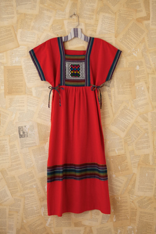 Vintage Red Embroidered Dress