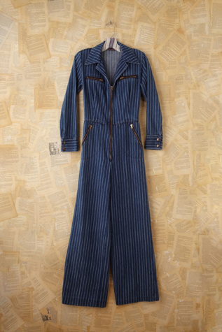 Vintage Pinstripe Denim Jumpsuit