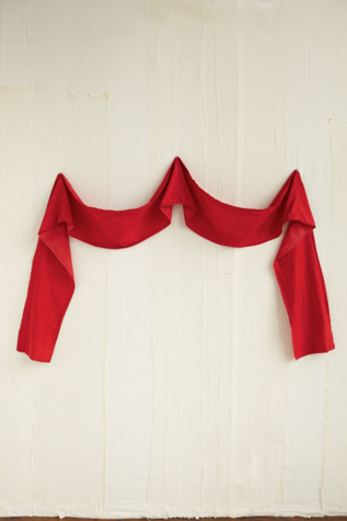 Vintage Red Cotton Table Runner in vintage-loves-objects