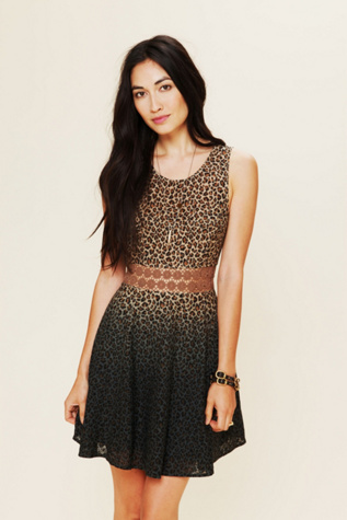 Free People Leopard Daisy Fit and Flare Dress in Day-Dresses