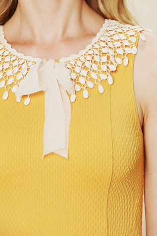 Waffle Knit Collar Dress