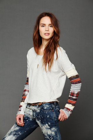 We The Free Patch Up Sleeve Pullover