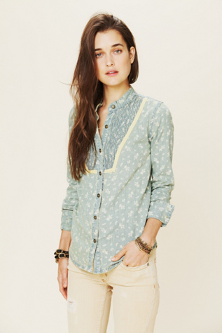 Printed Chambray Buttondown