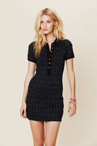 Golden Argyle Knit Dress