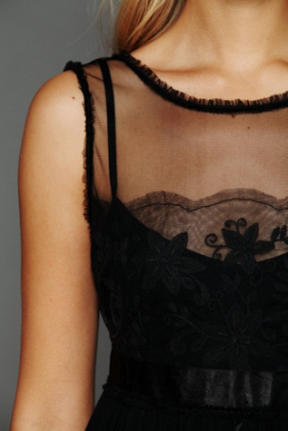 Noir Embellished Mesh Dress
