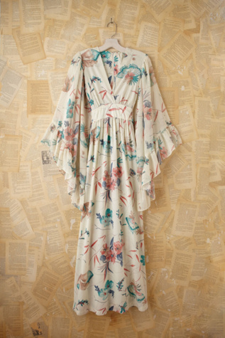 Vintage Floral Printed Maxi Dress