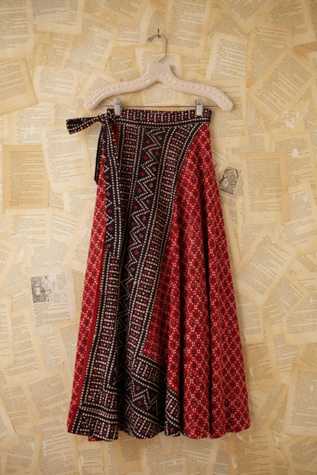 Vintage Batik Printed Wrap Skirt