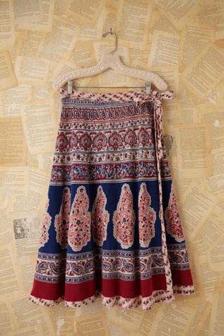 Vintage Batik Printed Wrap Skirt