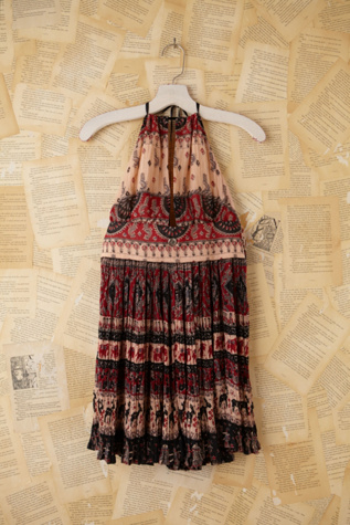 Vintage Batik Printed Halter Dress