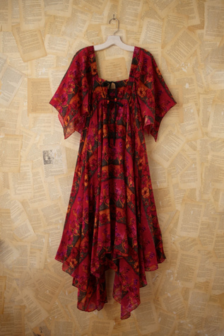 Vintage Floral Printed Maxi Dress