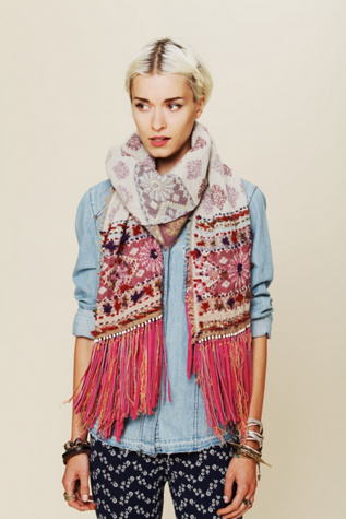 Leather Fringe Scarf