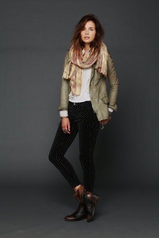 Dotted Velvet Uncut Corduroy Skinny