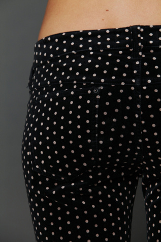 Dotted Velvet Uncut Corduroy Skinny