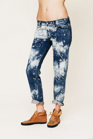 Bleach Splatter Boyfriend Jean