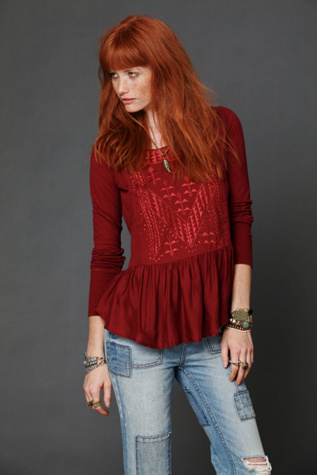 Knit Top with Embroidery