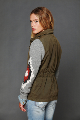 Cargo Jacket with Sweater Sleeves