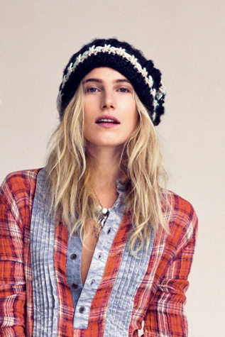 Striped Pom Pom Hat