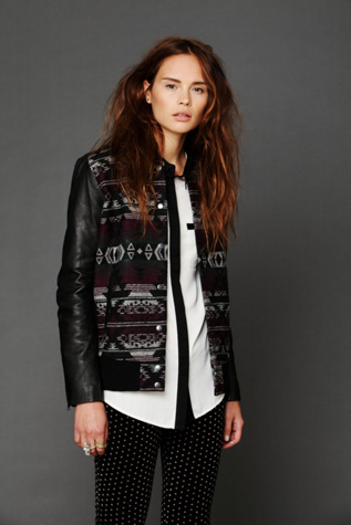 Marrakesh Leather Sleeve Jacket