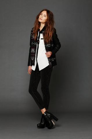 Marrakesh Leather Sleeve Jacket