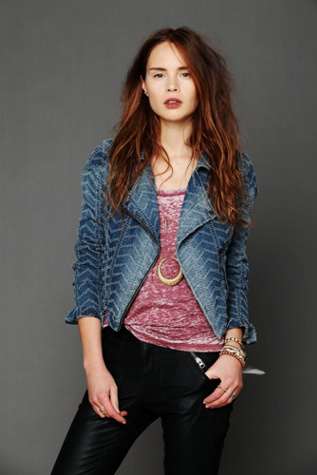 We The Free Denim Motorcycle Jacket