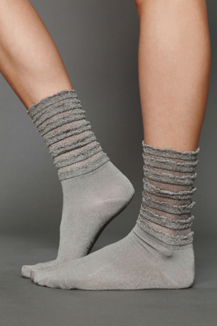Ruffle Satin Ankle Sock