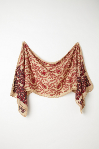 Embroidered Dahlia Scarf