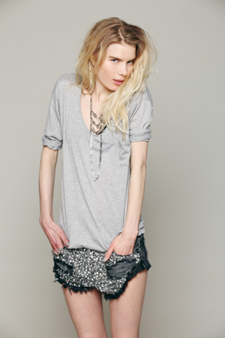 We The Free Retro Solid Three Quarter Sleeve Top