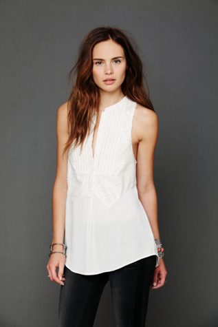 Sequin Tuxedo Top