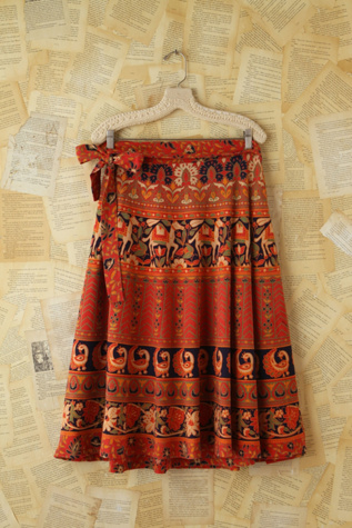 Free People Vintage Printed Wrap Skirt in vintage-skirts