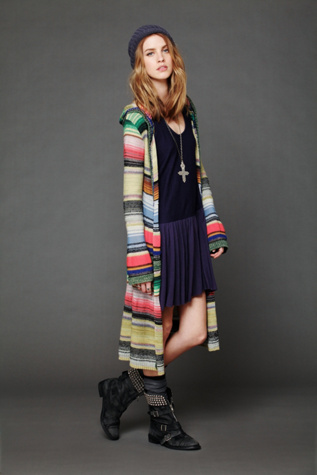 Hooded Color Spectrum Cardigan