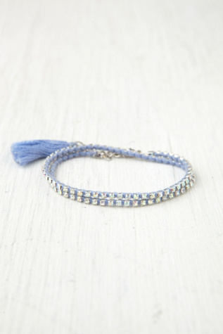 Rhinestone Wrap Tassel Bracelet