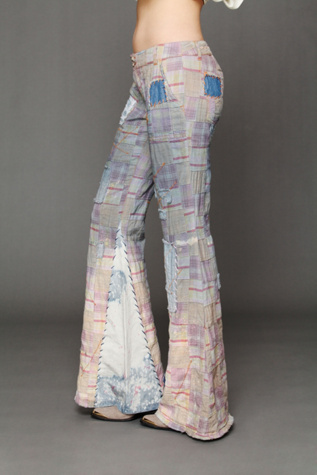 Patchwork Plaid Flares