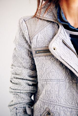 Slouched and Quilted Motorcycle Jacket