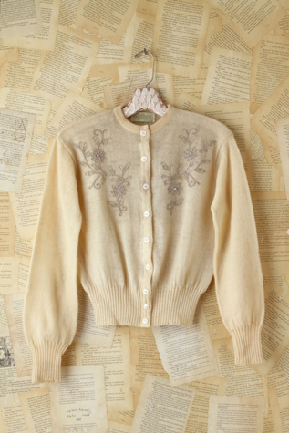 Vintage Embellished Wool Sweater