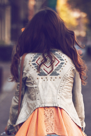 Lace Up Vegan Leather Jacket
