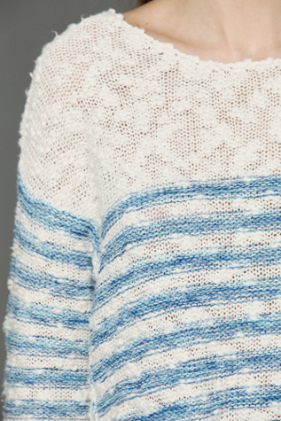 Striped In Crochet Pullover