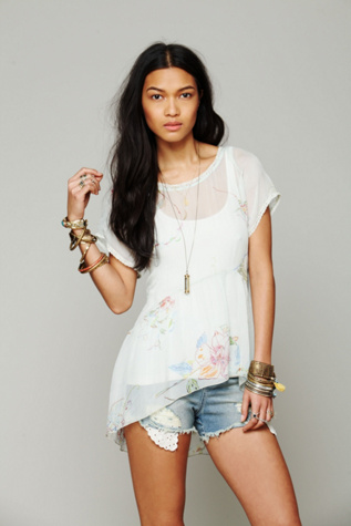 Sheer Floral Blouse