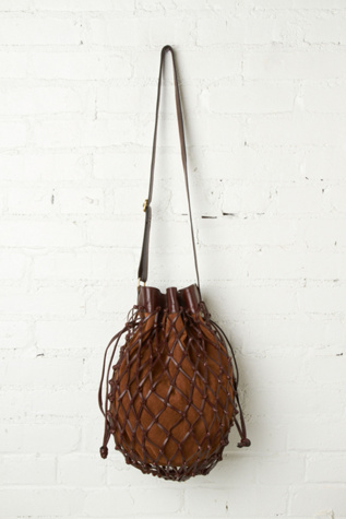 Netted Suede Crossbody