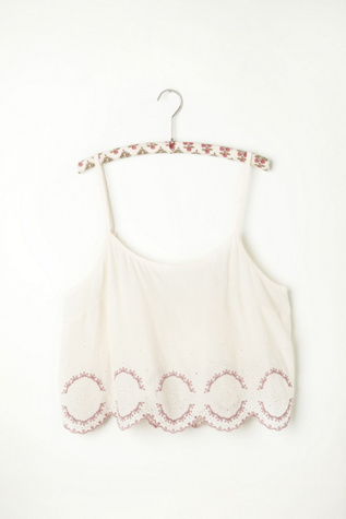 Embroidered Hem Crop Cami