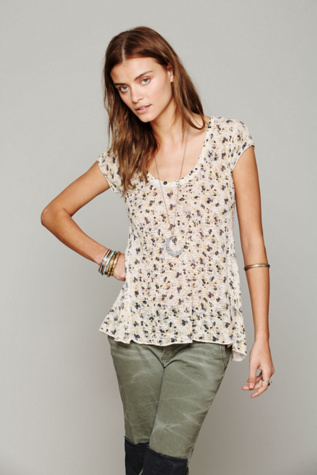 Crochet Back Ditsy Tee