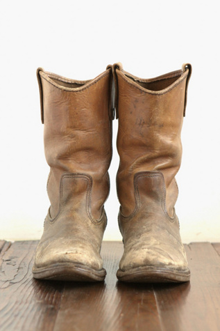 Vintage Distressed Leather Boots