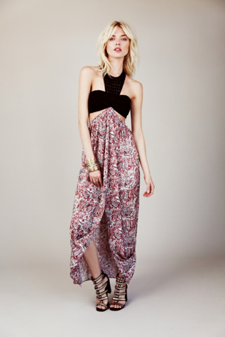 Free People Mata Hari Maxi Dress in Chiffon-Dresses