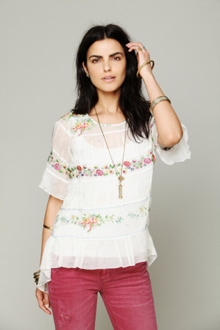 4 Love And Liberty Love and Liberty Embroidered Tunic in sheer-blouses