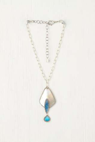 Turquoise Three Tier Shell Pendant