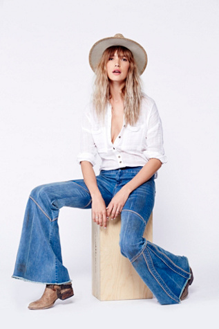 Seamed Bambi Flare in denim