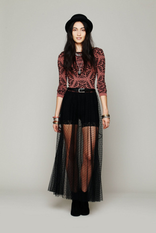 Dot Mesh Skirt in clothes-skirts