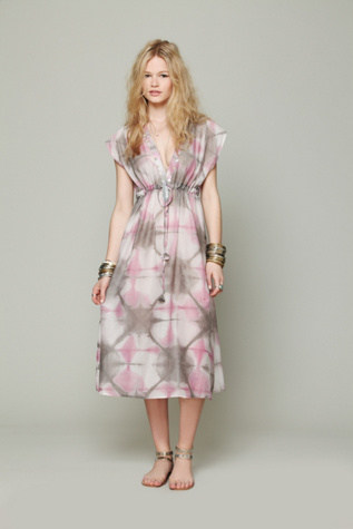 V-Neck Button Trim Kaftan in shop-by-shape