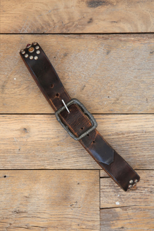 Free People Vintage Studded Distressed Leather Belt in Vintage-Belts