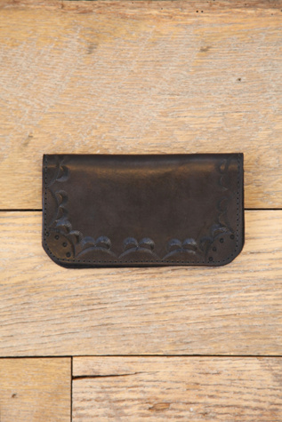 Vintage Etched Leather Duo Fold Wallet in bags
