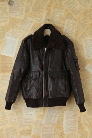 Free People Vintage WWII Leather Bomber Jacket in vintage-jackets
